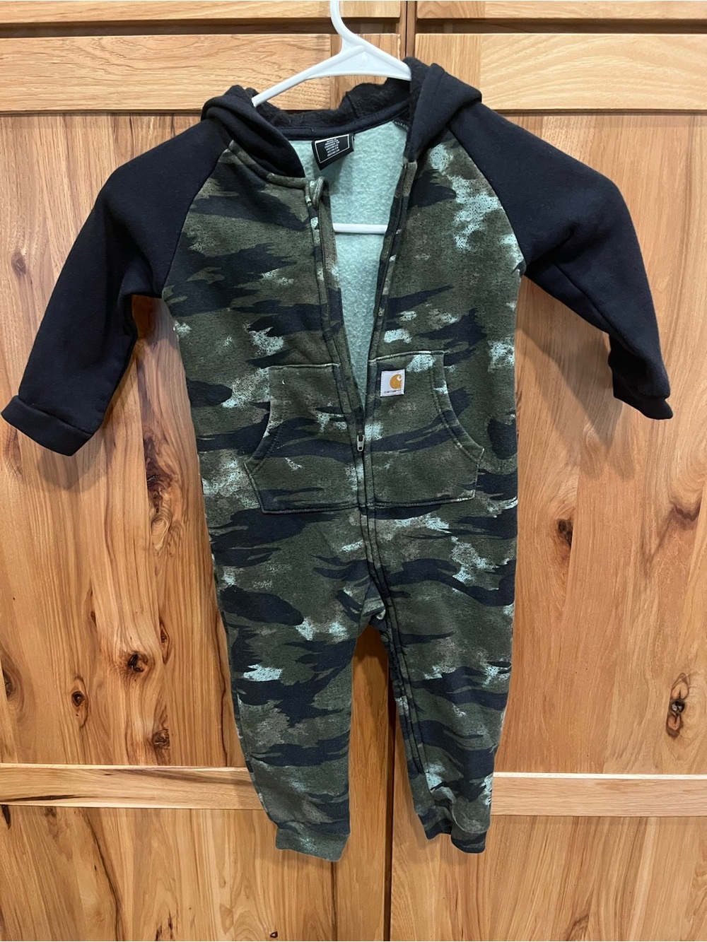 Carhartt Camouflage Zip One-Piece Hoodie in Green and Black
